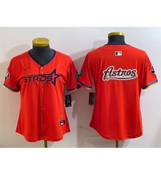 Women Houston Astros Team Big Logo Orange 2025 City Connect With Texas Patch Limited Stitched Baseball Jersey 002 Women Houston Astros Team Big Logo Orange 2025 City Connect With Texas Patch Limited Stitched Baseball Jersey 002