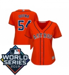 Womens Houston Astros 54 Roberto Osuna Orange Alternate Cool Base Baseball jersey