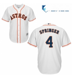 Womens Majestic Houston Astros 4 George Springer Authentic White Home Cool Base MLB Jersey