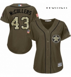 Womens Majestic Houston Astros 43 Lance McCullers Authentic Green Salute to Service MLB Jersey