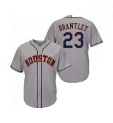 Youth Houston Astros 23 Michael Brantley Authentic Grey Road Cool Base Baseball Jersey 