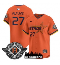 Youth Houston Astros 27 Jose Altuve Orange 2025 City Connect Limited Stitched Baseball Jersey Youth Houston Astros 27 Jose Altuve Orange 2025 City Connect Limited Stitched Baseball Jersey