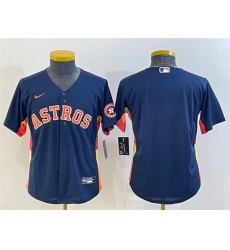 Youth Houston Astros Blank Navy With Patch Cool Base Stitched Jersey