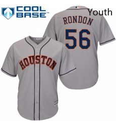 Youth Majestic Houston Astros 56 Hector Rondon Replica Grey Road Cool Base MLB Jersey 