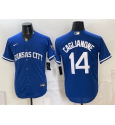 Men Kansas City Royals  14 Jac Caglianone Royal Cool Base Stitched Baseball Jersey
