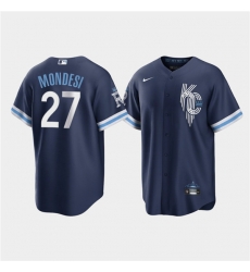 Men Kansas City Royals 27 Adalberto Mondesi 2022 Navy City Connect Cool Base Stitched jersey