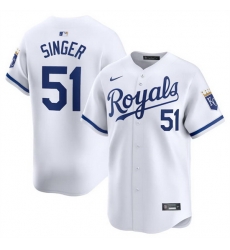 Men Kansas City Royals 51 Brady Singer White 2024 Home Limited Stitched Baseball Jersey