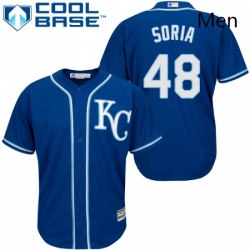 Mens Majestic Kansas City Royals 48 Joakim Soria Replica Blue Alternate 2 Cool Base MLB Jersey