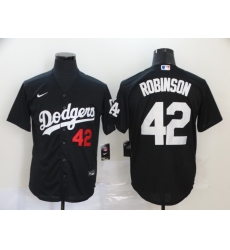 Dodgers 42 Jackie Robinson Black 2020 Nike Cool Base Jersey