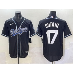 Men Los Angeles Dodgers 17 Shohei Ohtani Black Fashion Stitched Baseball Jersey