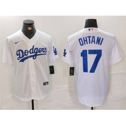 Men Los Angeles Dodgers  17 Shohei Ohtani White Stitched Baseball Jersey