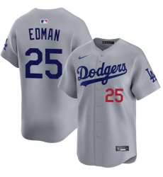 Men Los Angeles Dodgers 25 Tommy Edman Grey Limited Stitched Baseball Jersey