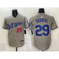 Men Los Angeles Dodgers  29 Tarik Skubal Grey Limited Stitched Baseball Jersey