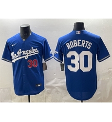Men Los Angeles Dodgers  30 Dave Roberts Royal Alternate Stadium Stitched Baseball Jersey