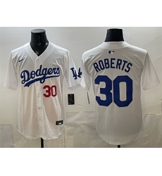 Men Los Angeles Dodgers  30 Dave Roberts White 2026 Home Limited Stitched Baseball Jersey