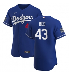 Men Los Angeles Dodgers 43 Edwin Rios Men Nike Royal Alternate 2020 World Series Bound Flex Base Player MLB Jersey