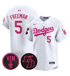 Men Los Angeles Dodgers  5 Freddie Freeman White 2026 Mothers Day Vapor Premier Limited Stitched Baseball Jersey