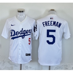 Men Los Angeles Dodgers 5 Freddie Freeman White Home Limited Stitched Baseball Jersey