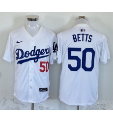 Men Los Angeles Dodgers 50 Mookie Betts White 2024 Limited Stitched Baseball Jersey