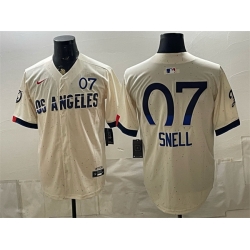 Men Los Angeles Dodgers  7 Blake Snell Cream 2024 City Connect Limited Stitched Baseball Jersey