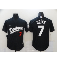 Men Los Angeles Dodgers 7 Julio Urias Black 2020 Nike Cool Base Jersey