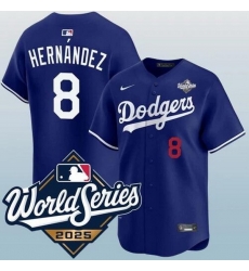 Men Los Angeles Dodgers 8 Enrique Hernandez Blue 2025 World Series Vapor Limited Stitched Baseball Jersey