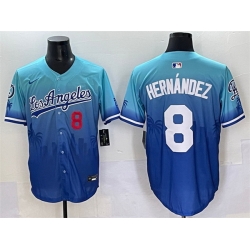 Men Los Angeles Dodgers 8 Enrique Hernandez Blue Limited Stitched Baseball Jersey