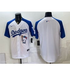 Men Los Angeles Dodgers Blank White Royal Hello Kitty Vapor Limited Stitched Baseball Jersey