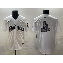 Men Los Angeles Dodgers Team Big Logo White 2025 LA Gothic Style Vapor Premier Limited Stitched Baseball Jersey