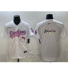 Men Los Angeles Dodgers Team Big Logo White Hello Kitty Night Stitched Baseball Jerseys