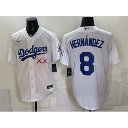 Men Los Angeles Dodgers x KAWS  8 Enrique Hernandez White Vapor Premier Limited Stitched Baseball Jersey
