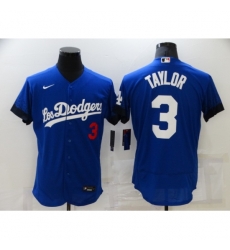 Men's Los Angeles Dodgers #3 Chris Taylor Blue Elite City Player Jersey