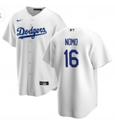 Men's Los Angeles Dodgers Hideo Nomo #16 White Stitched Nike cool Base Jersey Men's Los Angeles Dodgers Hideo Nomo #16 White Stitched Nike cool Base Jersey