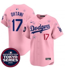 Women Los Angeles Dodgers 17 Shohei Ohtani Pink 2025 Tokyo Series Limited Stitched Baseball Jersey