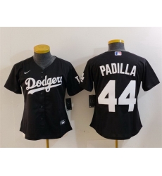 Women Los Angeles Dodgers 44 Vicente Padilla Black Stitched Jersey