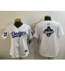 Women Los Angeles Dodgers White 2025 World Series Champions Big Logo Home Limited Stitched Baseball Jersey Women Los Angeles Dodgers White 2025 World Series Champions Big Logo Home Limited Stitched Baseball Jersey