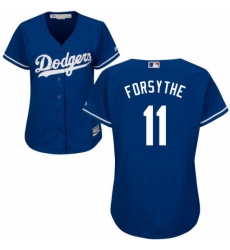 Womens Majestic Los Angeles Dodgers 11 Logan Forsythe Replica Royal Blue Alternate Cool Base MLB Jersey 