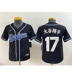 Youth Los Angeles Dodgers 17  Shohei Ohtani Black Stitched Baseball Jersey