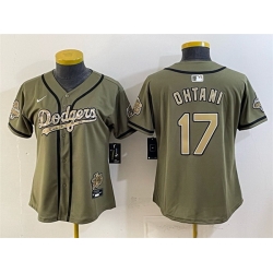 Youth Los Angeles Dodgers  17 Shohei Ohtani Olive 2026 Military Appreciation Game Day Stitched Baseball Jersey