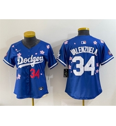 Youth Los Angeles Dodgers 34 Fernando Valenzuela Royal 2025 Tokyo Series Limited Stitched Baseball Jersey