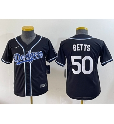 Youth Los Angeles Dodgers 50 Mookie Betts Black Stitched Baseball Jersey Youth Los Angeles Dodgers 50 Mookie Betts Black Stitched Baseball Jersey