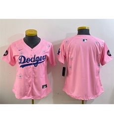 Youth Los Angeles Dodgers Blank Pink 2025 Tokyo Series Limited Stitched Baseball Jersey