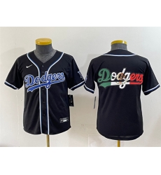 Youth Los Angeles Dodgers Team Big Logo Black Stitched Baseball Jersey Youth Los Angeles Dodgers Team Big Logo Black Stitched Baseball Jersey
