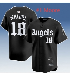 Men Chicago Cubs #1 Christian Moore Black Gothic North Side Edition Vapor Premier Limited Stitched Baseball Jersey