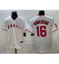 Men Los Angeles Angels  16 Garret Anderson White Stitched Baseball Jersey