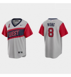 Men Los Angeles Angels 8 Kean Wong Men Nike Gray 2021 Little League Classic Game MLB Jersey