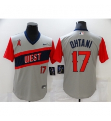 Men's Los Angeles Angels #17 Shohei Ohtani Gray Throwback Baseball Jersey