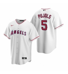 Mens Nike Los Angeles Angels 5 Albert Pujols White Home Stitched Baseball Jersey