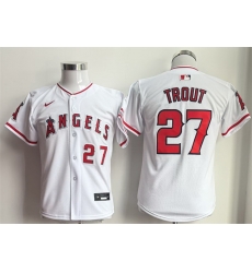 Youth Los Angeles Angels  27 Mike Trout White Limited Stitched Baseball Jersey