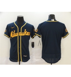 Brewers Blank Navy Nike 2020 Flexbase Jersey